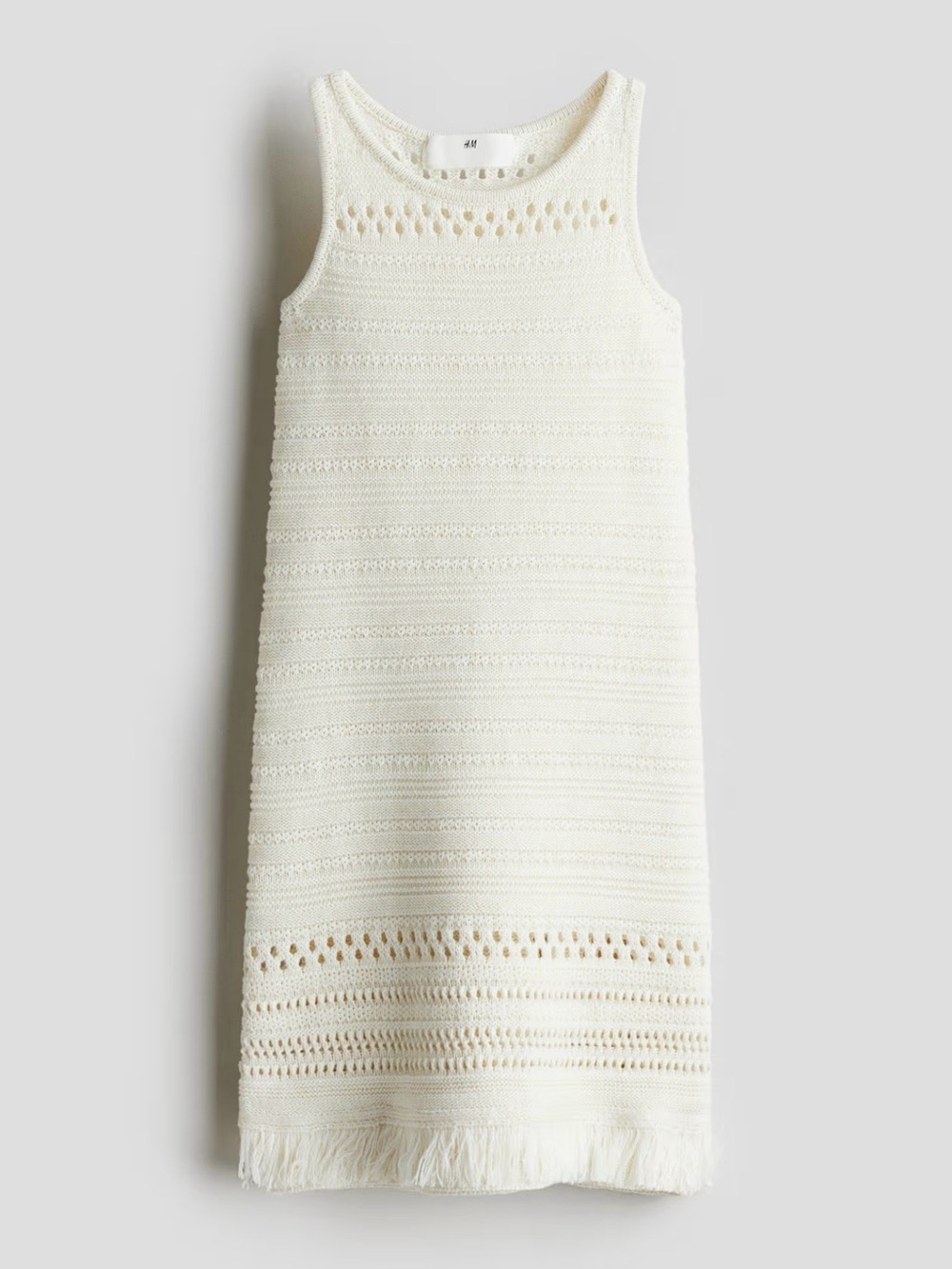 H&M Cream Crochet Midi Dress for Girls